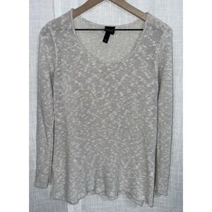 Eileen Fisher Airy Melange Linen Blend Sweater Women's Sz S Pullover Beige Taupe